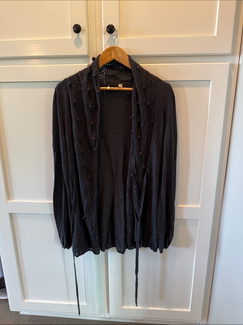 Cozy Black Open-Front Knit Cardigan